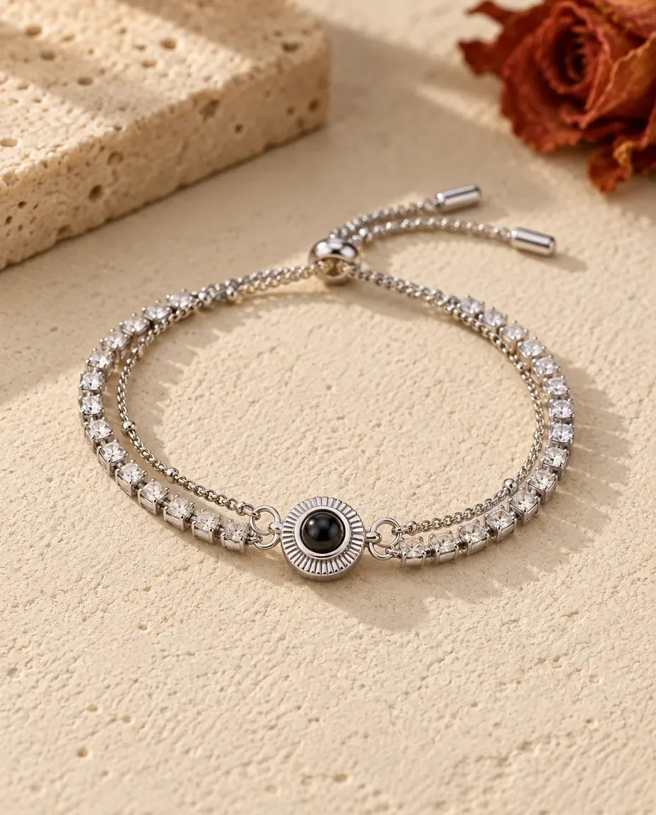 Armband mit Bild - Vorderansicht in Silber