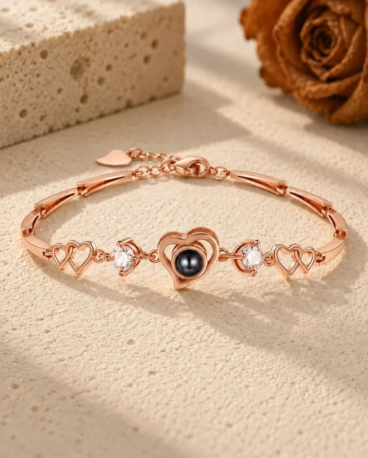 Armband mit Bild im Stein - in Roségold
