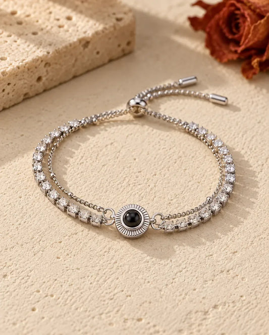 Armband mit Bild - Vorderansicht in Silber