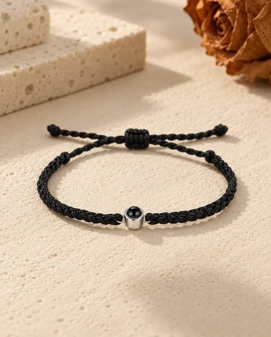 Armband mit Bild im Stein - in Schwarz