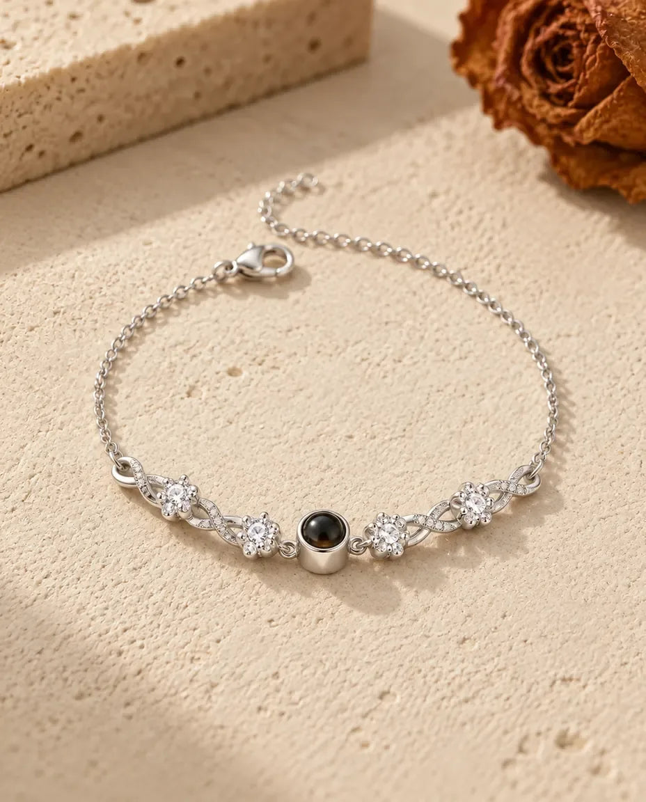 Armband mit Bild - Vorderansicht in Silber