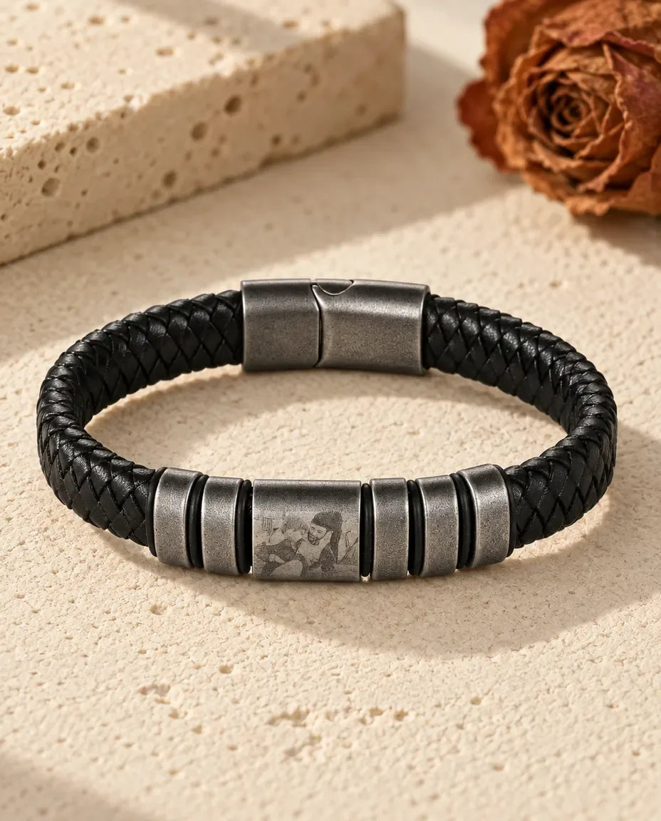 Armband mit Gravur für Männer - flach liegend