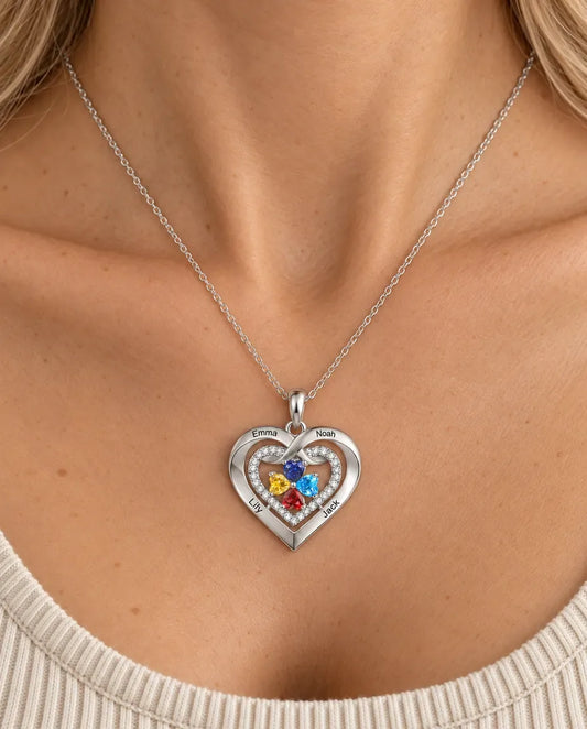 Geburtsstein Kette - von einem Model getragen