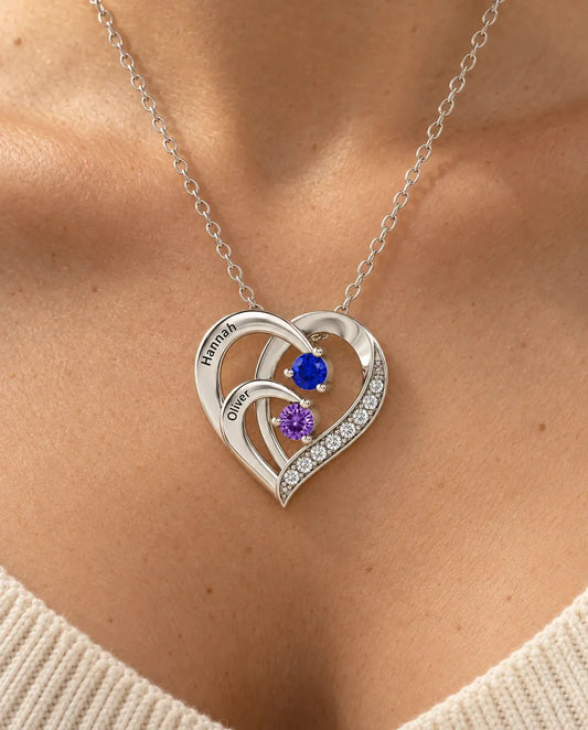 Geburtsstein Kette - von einem Model getragen