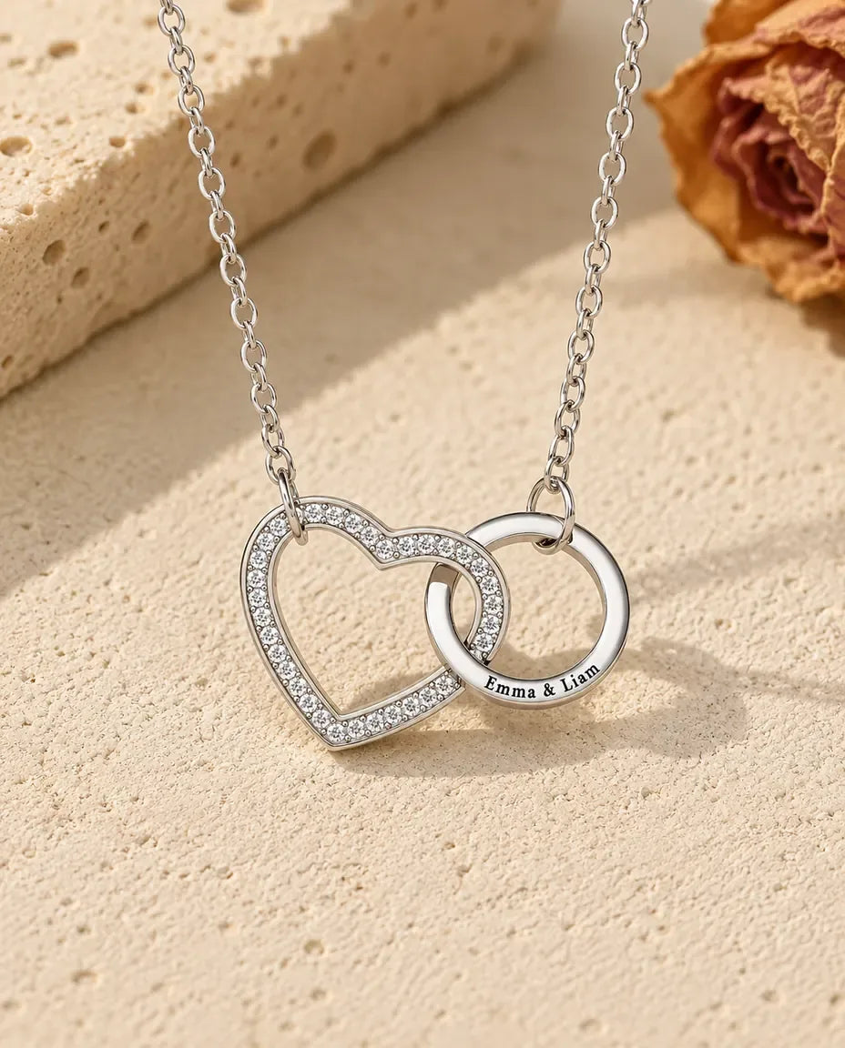 Kette mit Gravur - Vorderansicht in Silber
