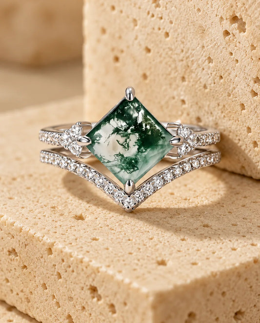 Moosachat Ring Set - das komplette Set