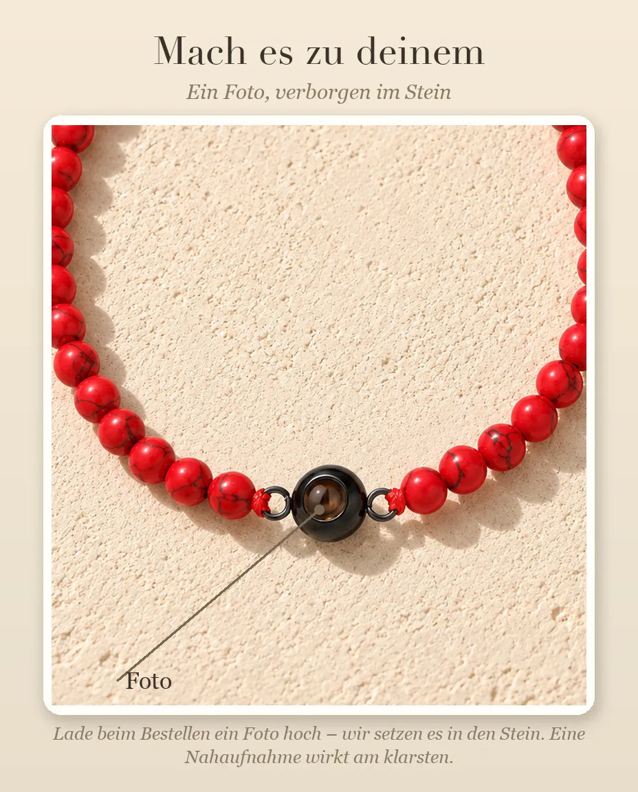 Anleitung zur Personalisierung: So kommt dein Foto in den Stein des Perlenarmbands