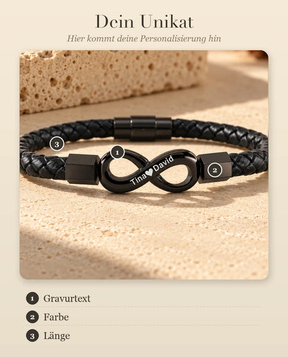 Anleitung zur Personalisierung: wo Gravurtext, Farbe und Länge am Armband gelten